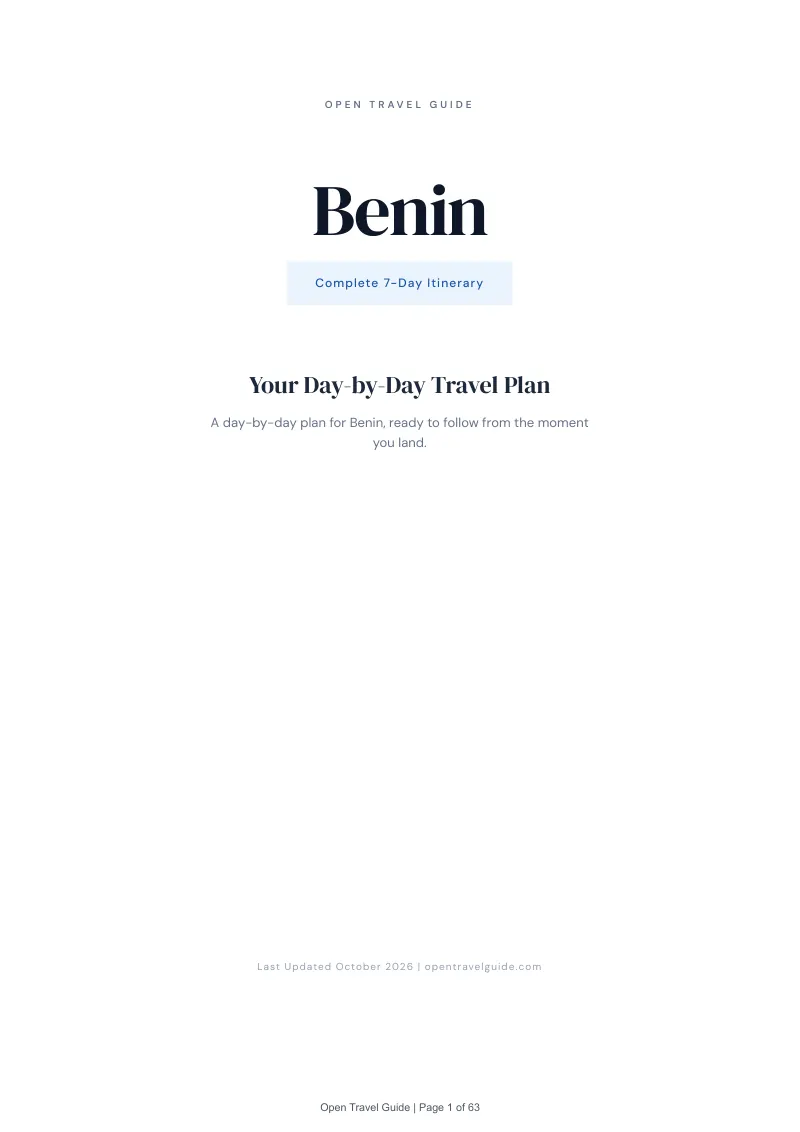 Benin 7-Day Itinerary: Cover