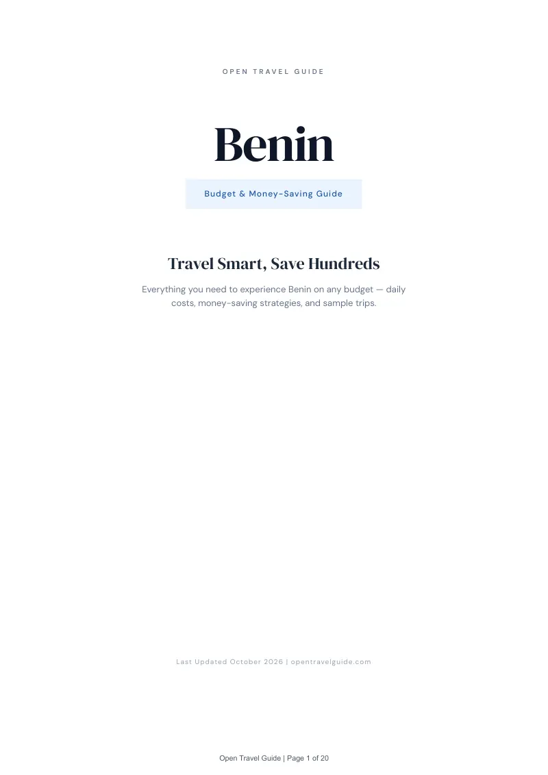 Benin Budget & Money-Saving Guide: Cover