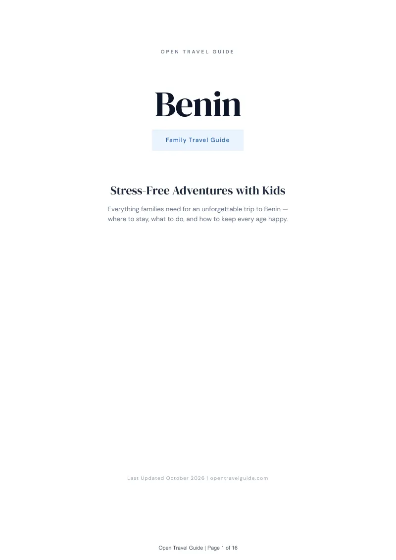 Benin Family Travel Guide: Cover