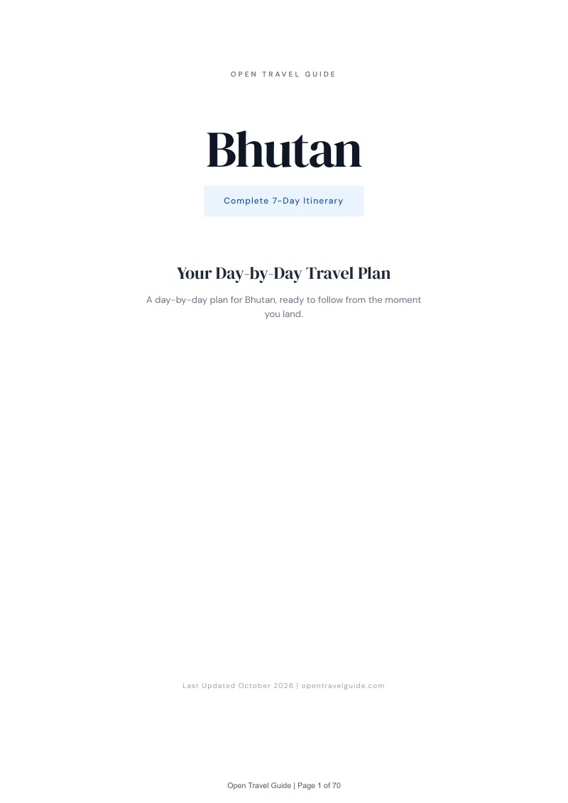 Bhutan 7-Day Itinerary: Cover