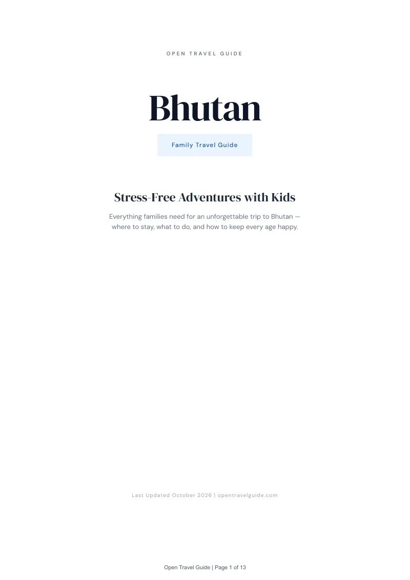 Bhutan Family Travel Guide: Cover