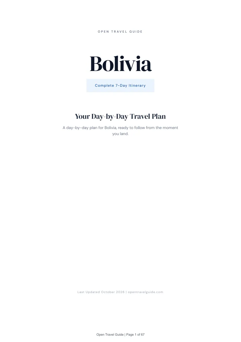 Bolivia 7-Day Itinerary: Cover