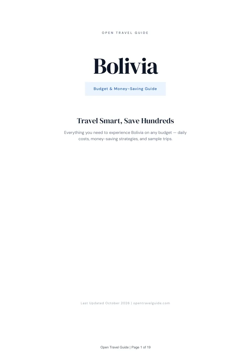 Bolivia Budget & Money-Saving Guide: Cover