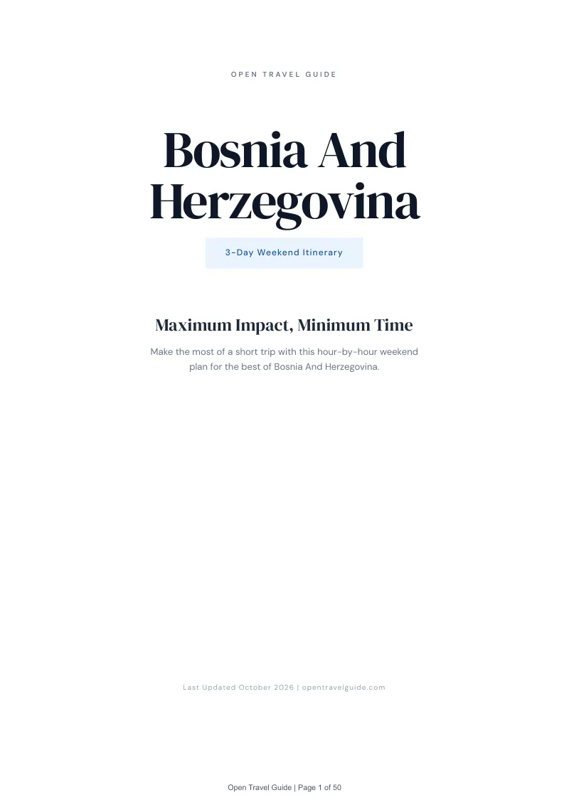 Bosnia And Herzegovina 3-Day Weekend Itinerary: Cover