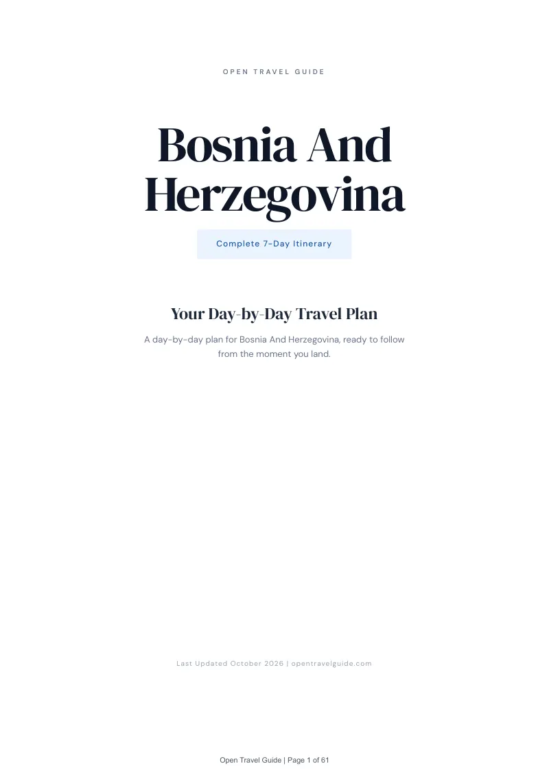 Bosnia And Herzegovina 7-Day Itinerary: Cover
