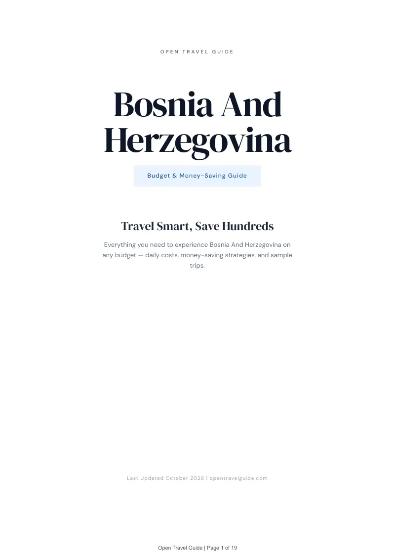 Bosnia And Herzegovina Budget & Money-Saving Guide: Cover