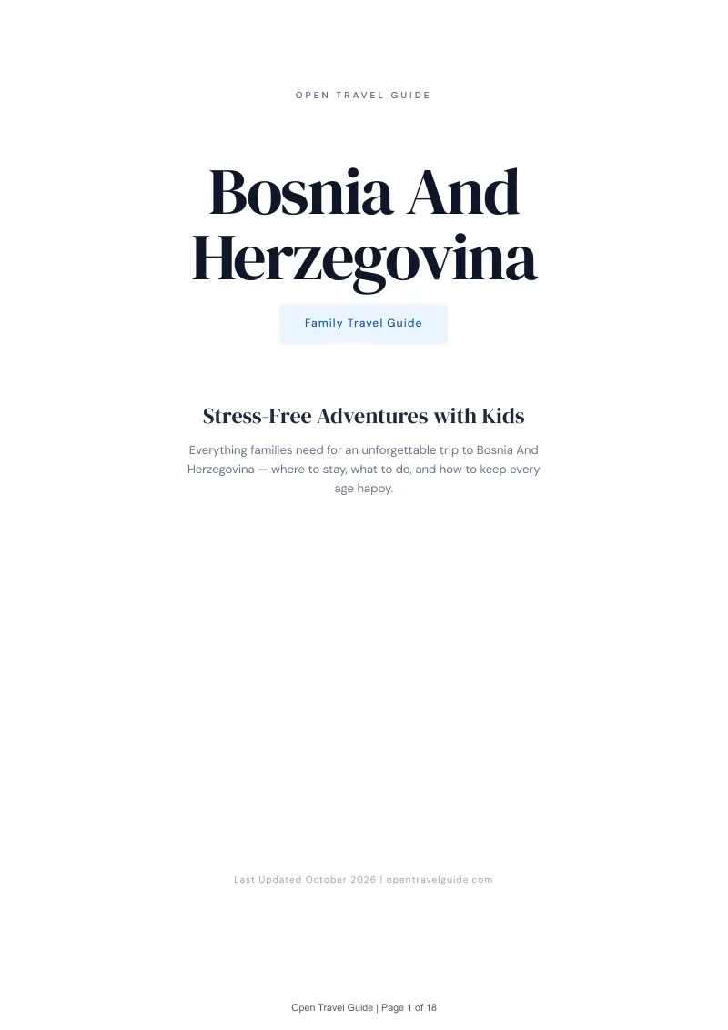 Bosnia And Herzegovina Family Travel Guide: Cover