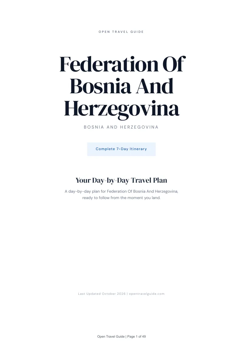 Federation Of Bosnia And Herzegovina 7-Day Itinerary: Cover
