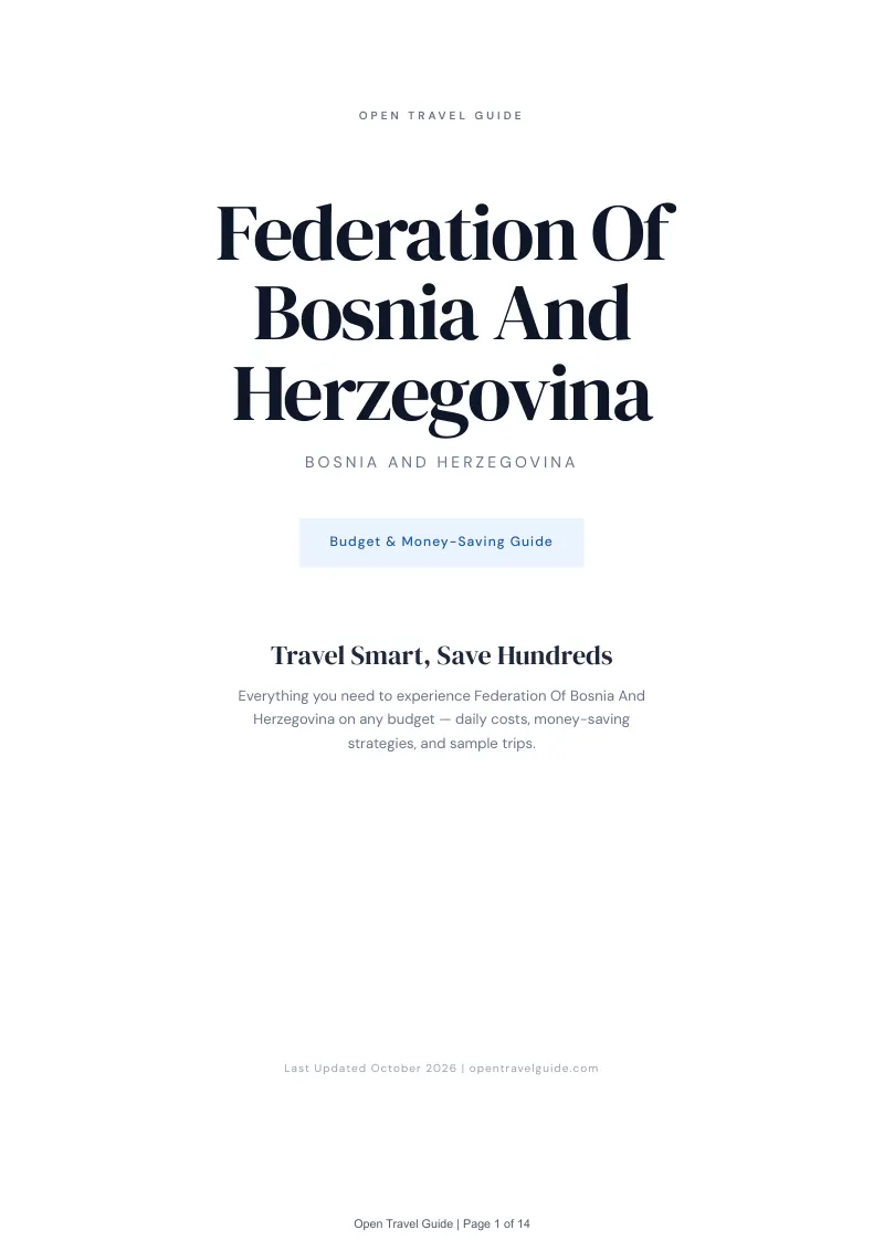 Federation Of Bosnia And Herzegovina Budget & Money-Saving Guide: Cover