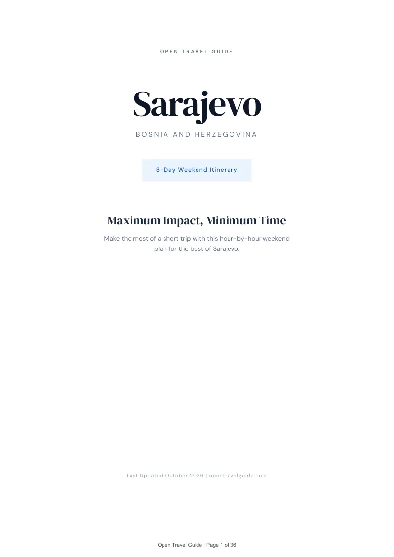 Sarajevo 3-Day Weekend Itinerary: Cover