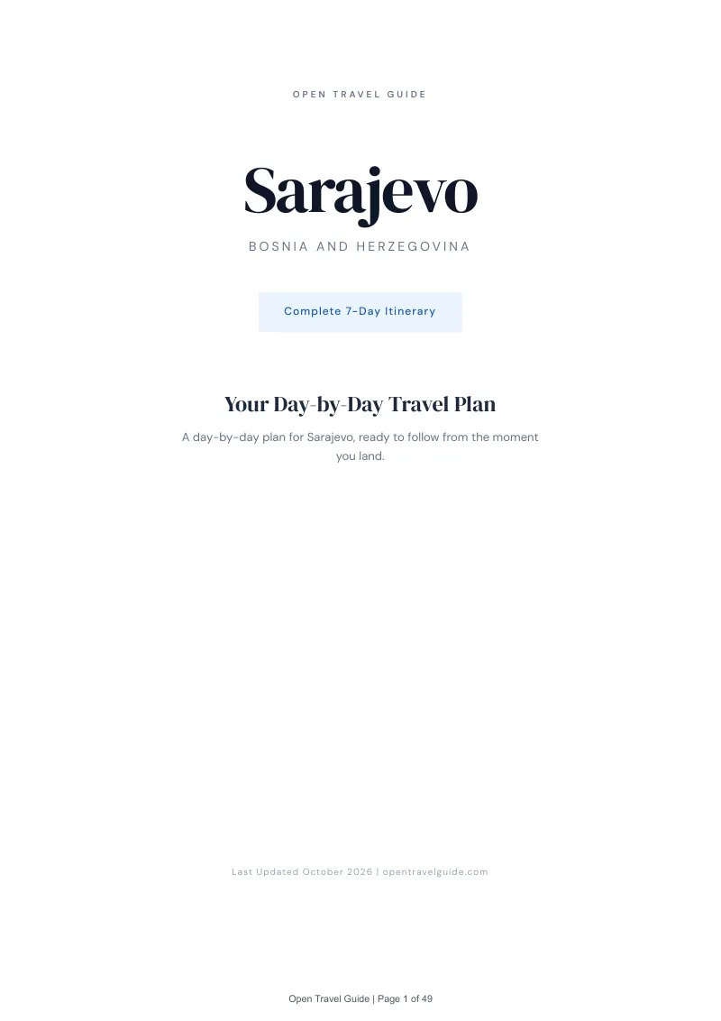 Sarajevo 7-Day Itinerary: Cover