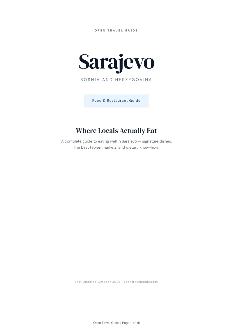 Sarajevo Food & Restaurant Guide: Cover