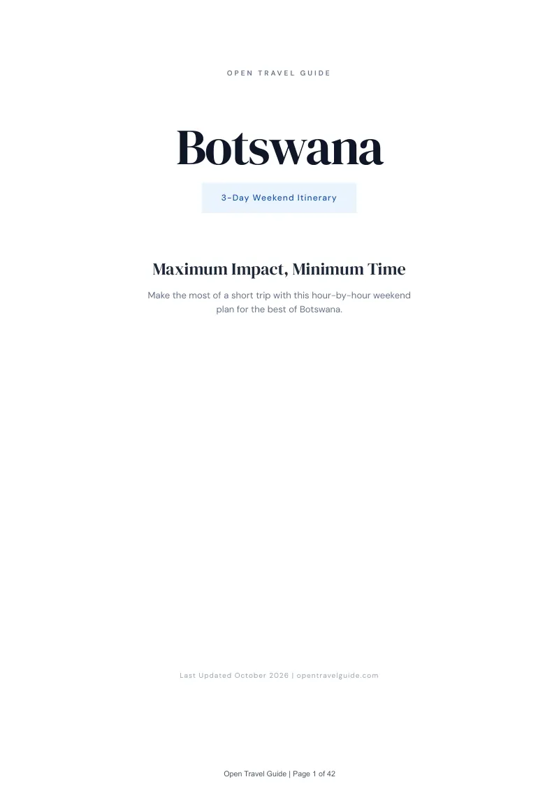 Botswana 3-Day Weekend Itinerary: Cover
