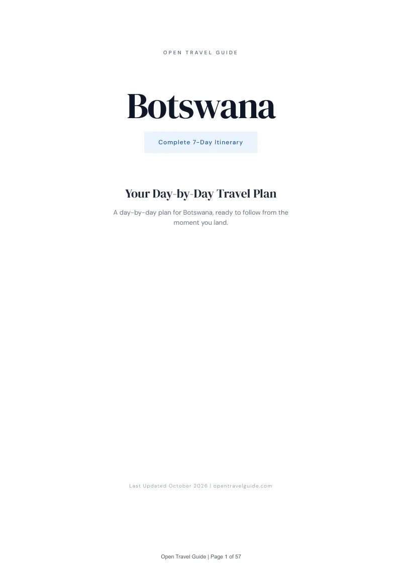 Botswana 7-Day Itinerary: Cover