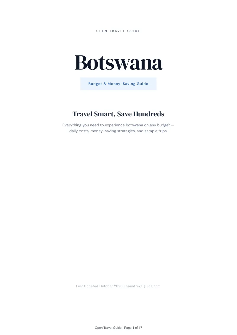 Botswana Budget & Money-Saving Guide: Cover
