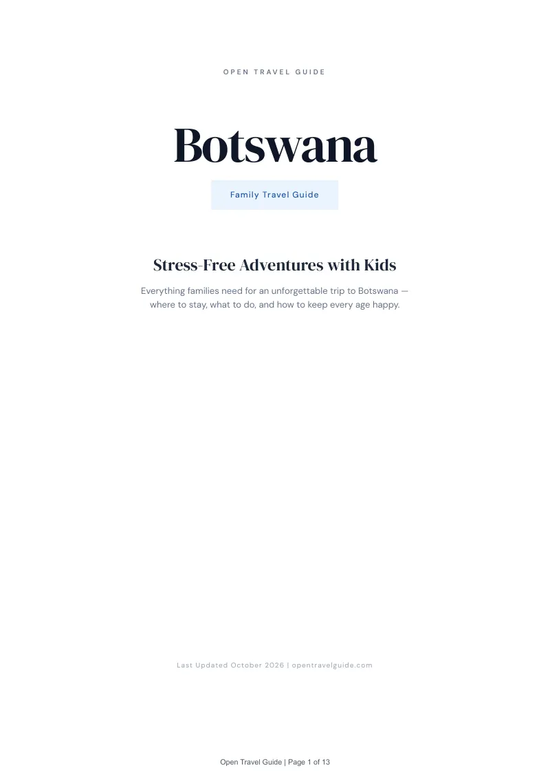 Botswana Family Travel Guide: Cover