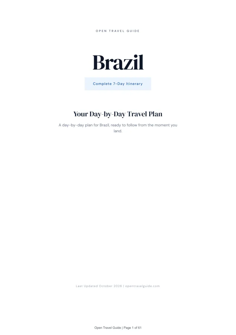 Brazil 7-Day Itinerary: Cover