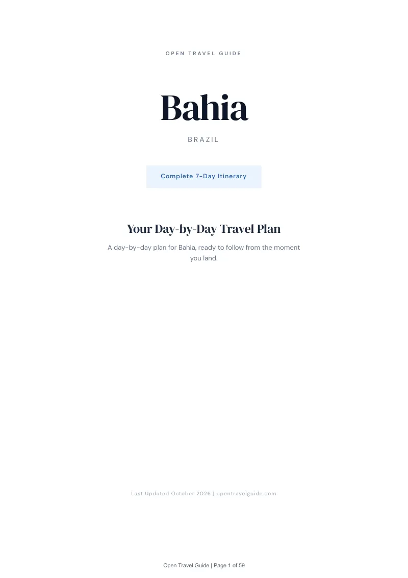 Bahia 7-Day Itinerary: Cover