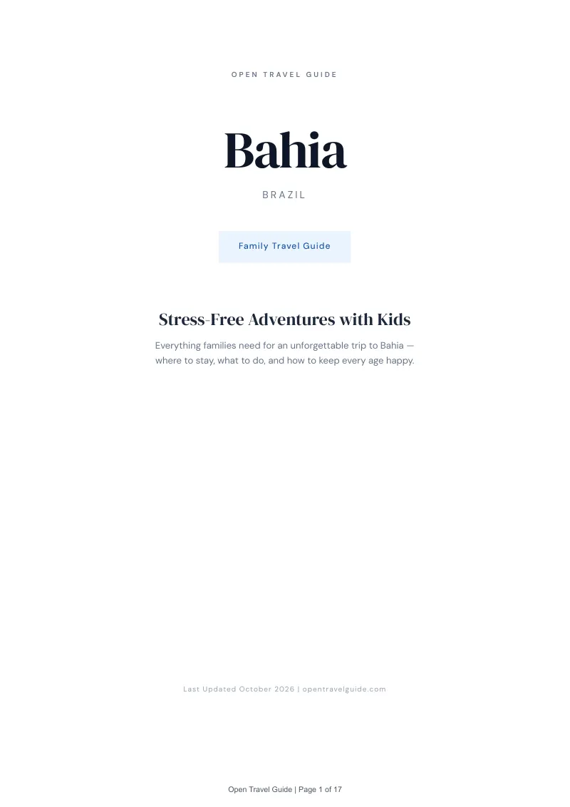 Bahia Family Travel Guide: Cover