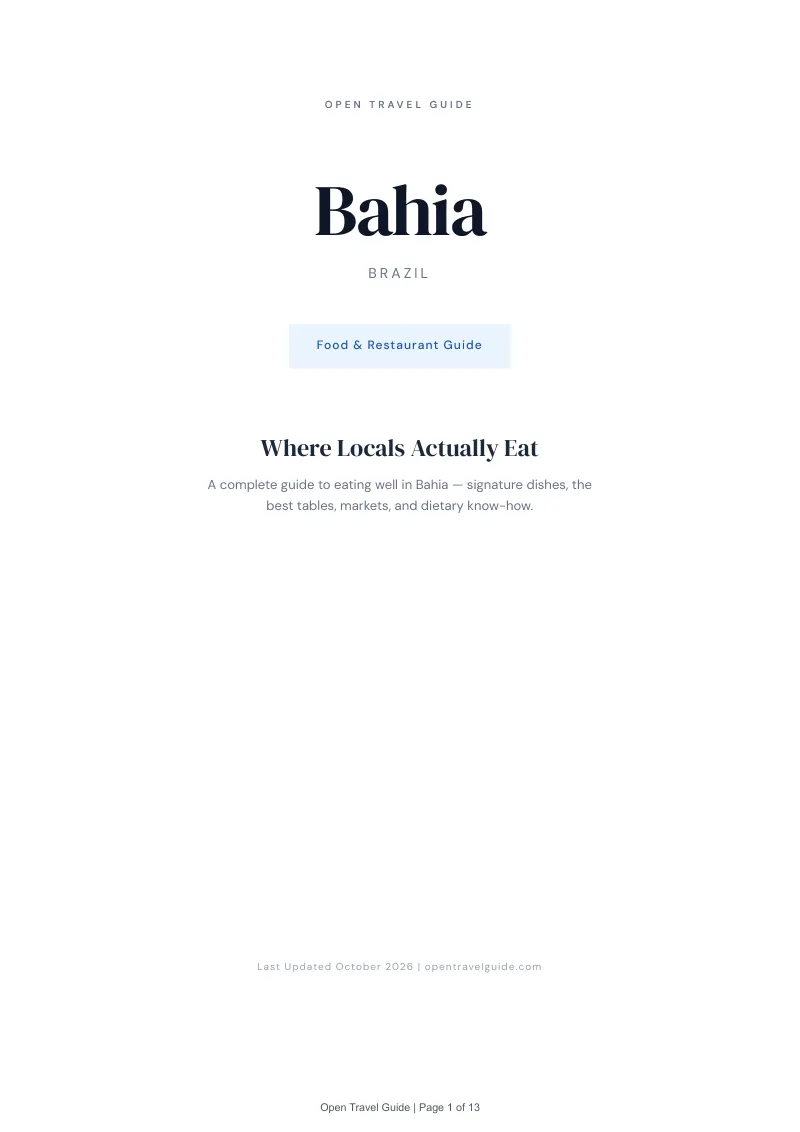 Bahia Food & Restaurant Guide: Cover