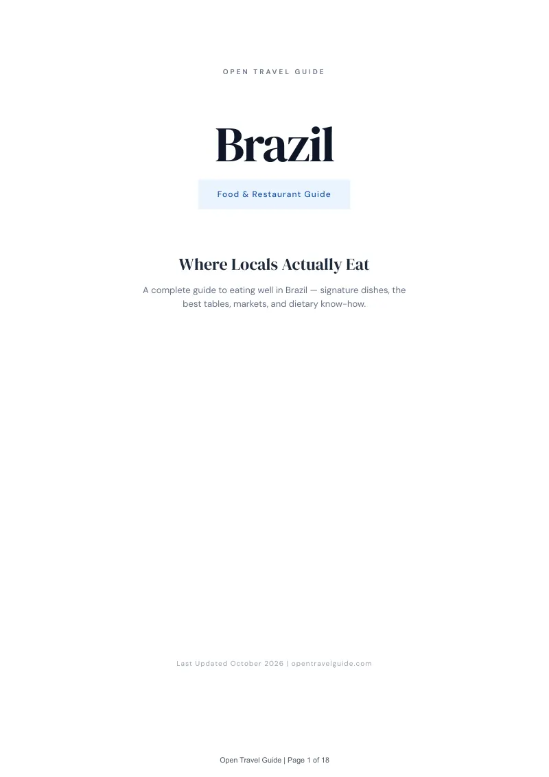 Brazil Food & Restaurant Guide: Cover