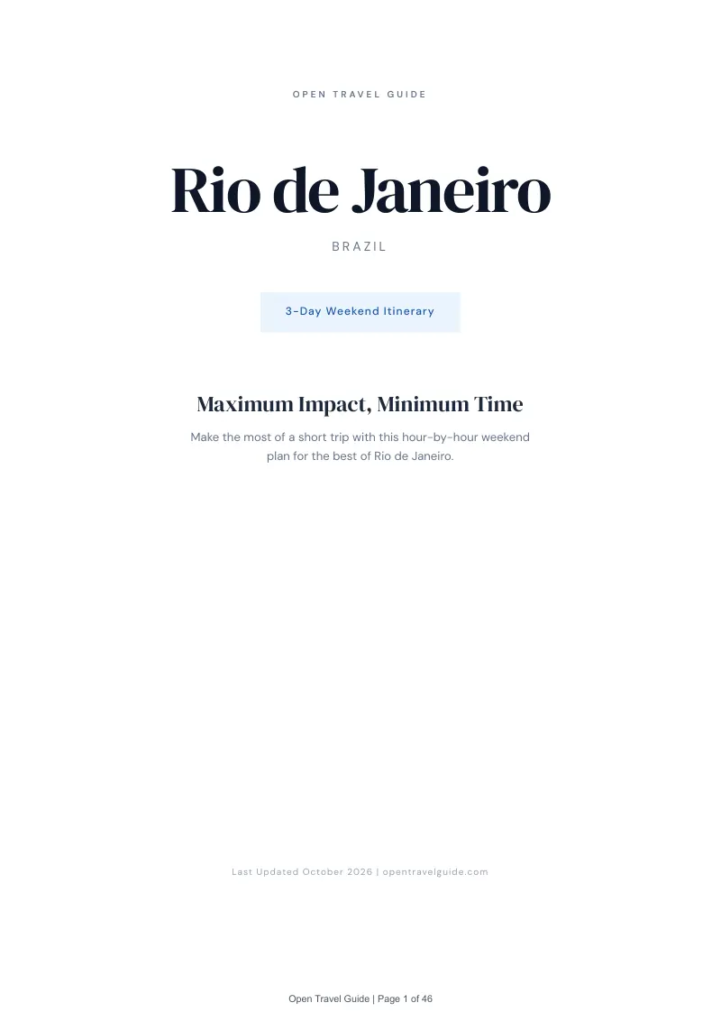 Rio De Janeiro 3-Day Weekend Itinerary: Cover