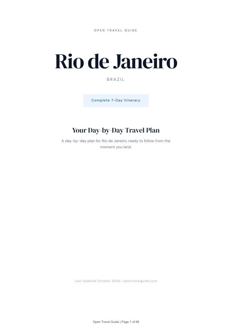Rio De Janeiro 7-Day Itinerary: Cover