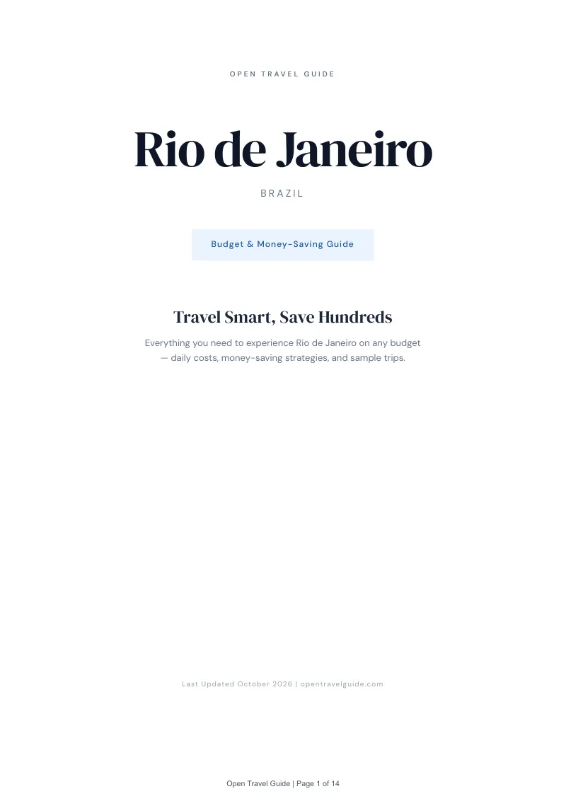 Rio De Janeiro Budget & Money-Saving Guide: Cover