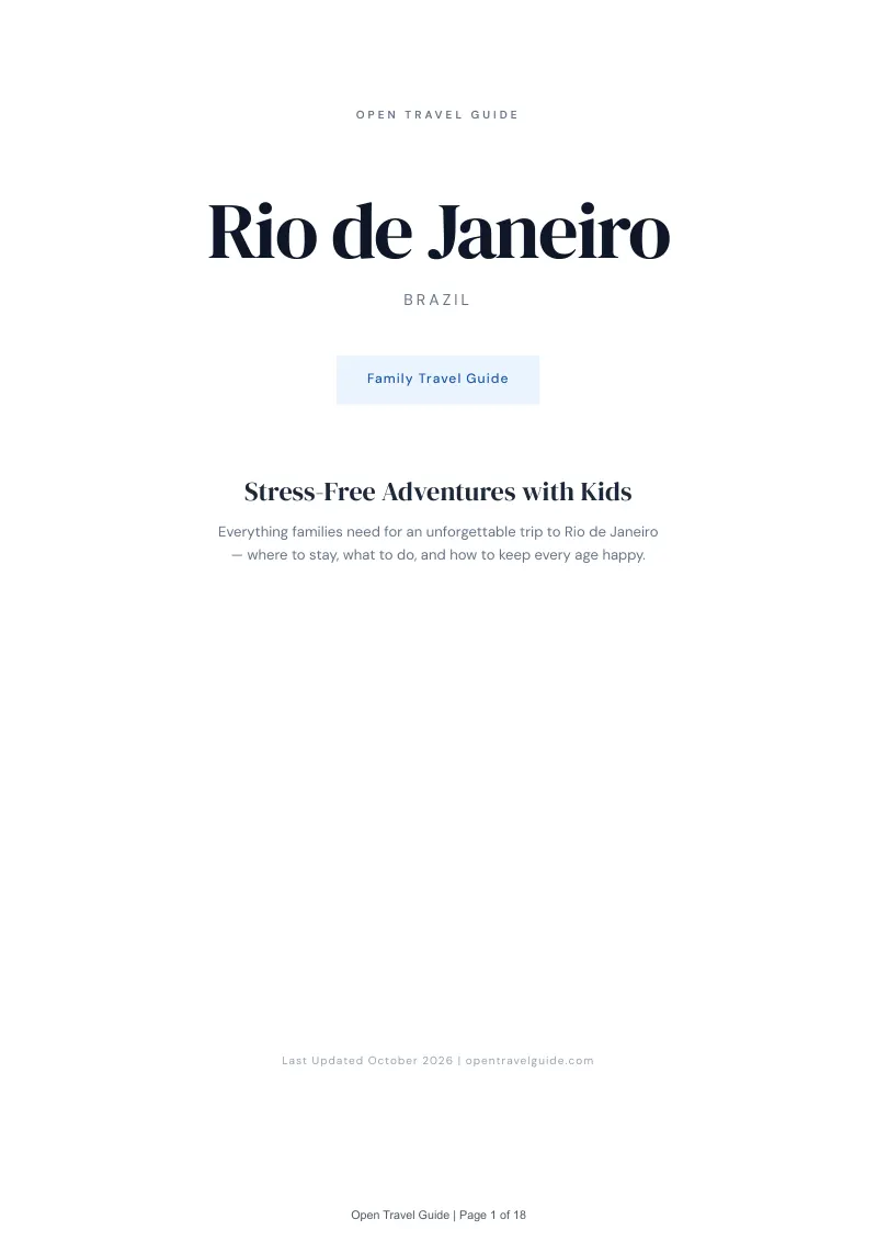 Rio De Janeiro Family Travel Guide: Cover