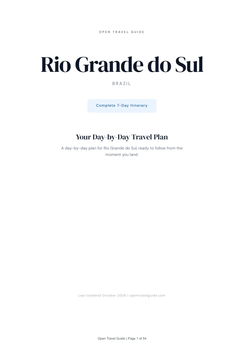 Rio Grande Do Sul 7-Day Itinerary: Cover