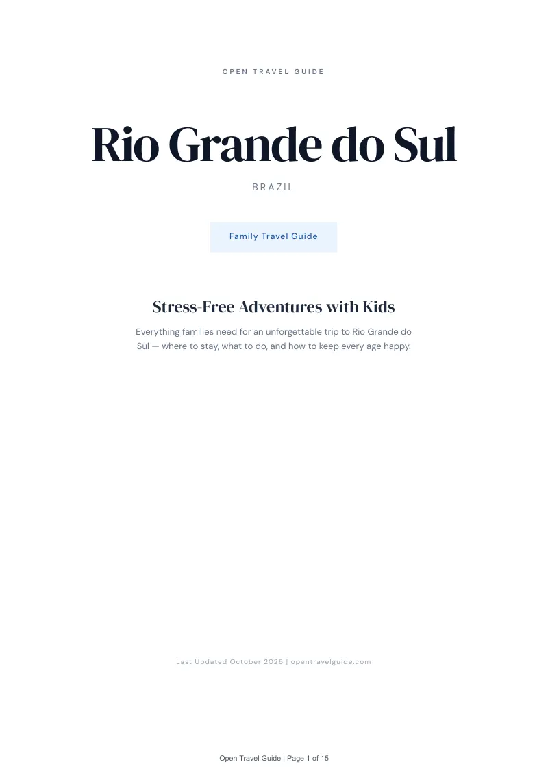 Rio Grande Do Sul Family Travel Guide: Cover