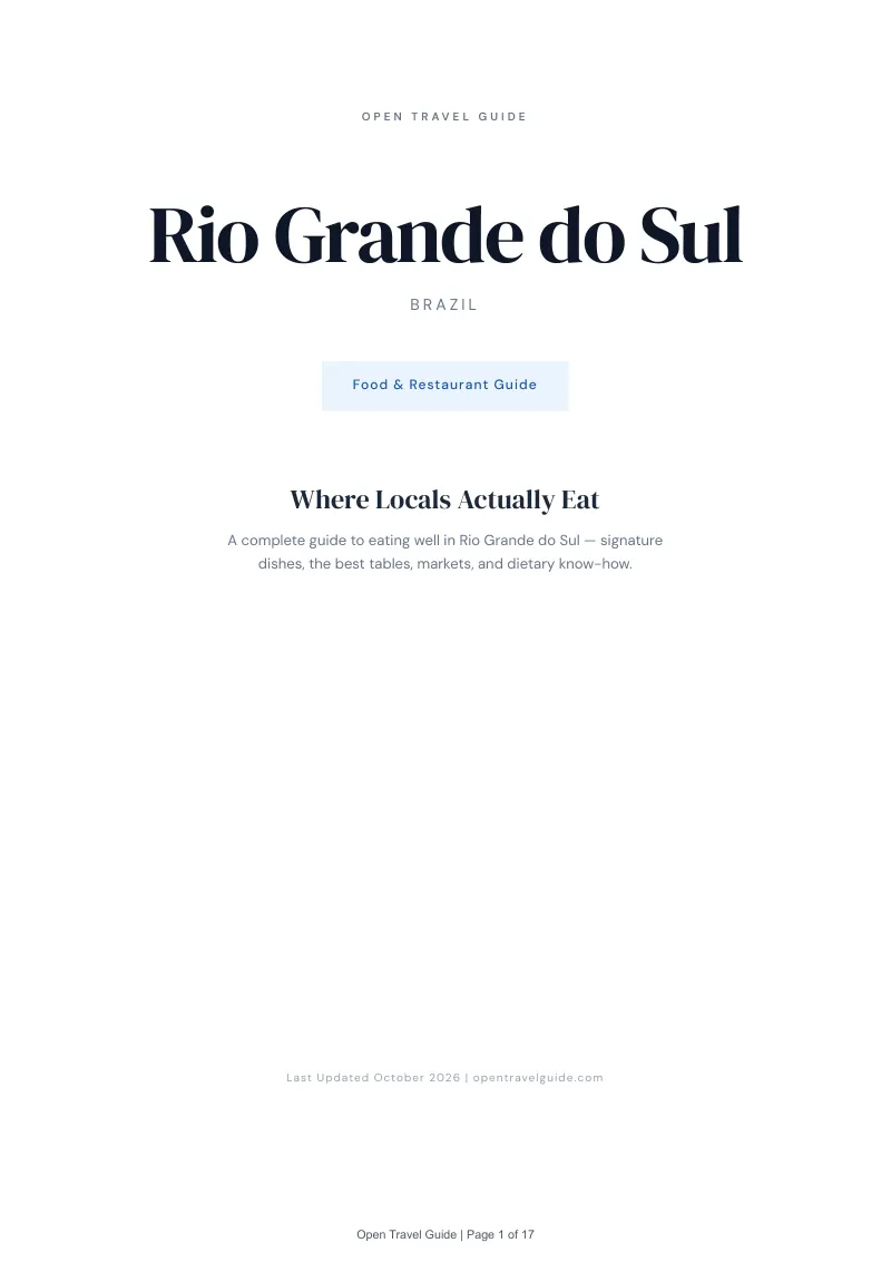 Rio Grande Do Sul Food & Restaurant Guide: Cover
