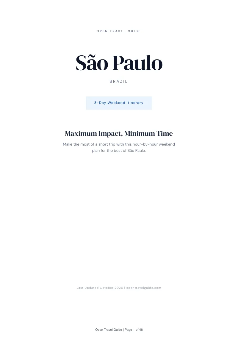 São Paulo 3-Day Weekend Itinerary: Cover