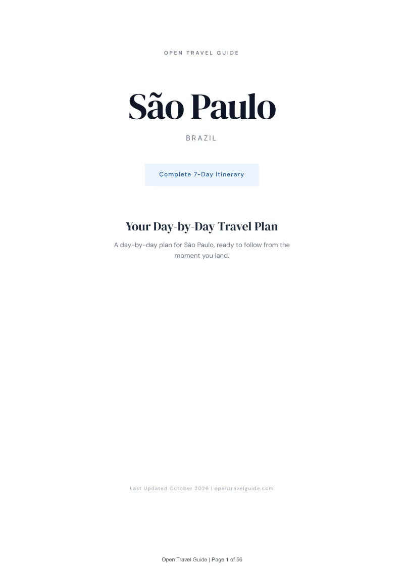 São Paulo 7-Day Itinerary: Cover