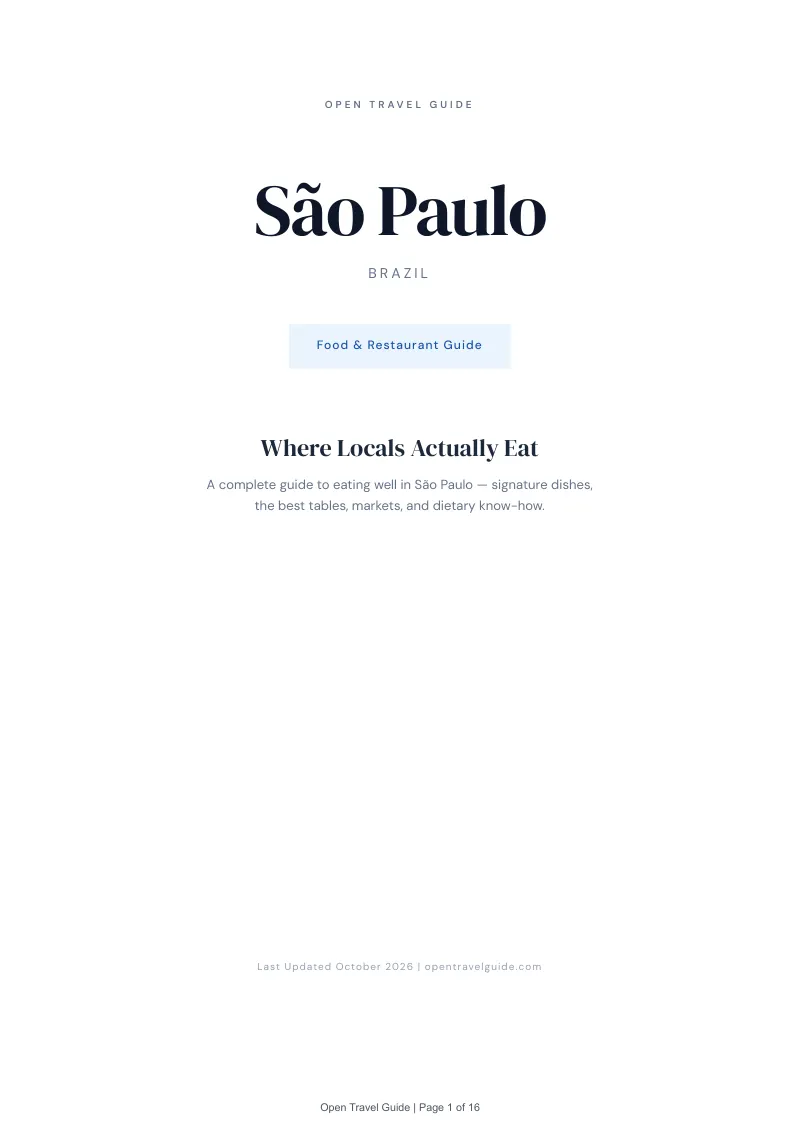 São Paulo Food & Restaurant Guide: Cover