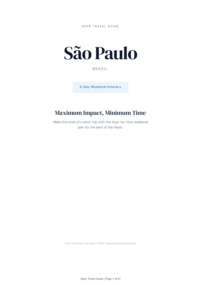 Sao Paulo 3-Day Weekend Itinerary: Cover