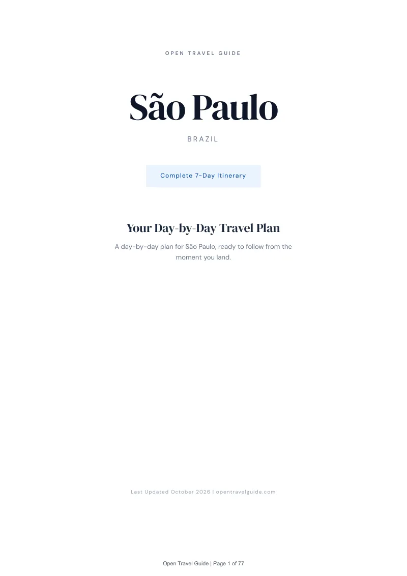Sao Paulo 7-Day Itinerary: Cover