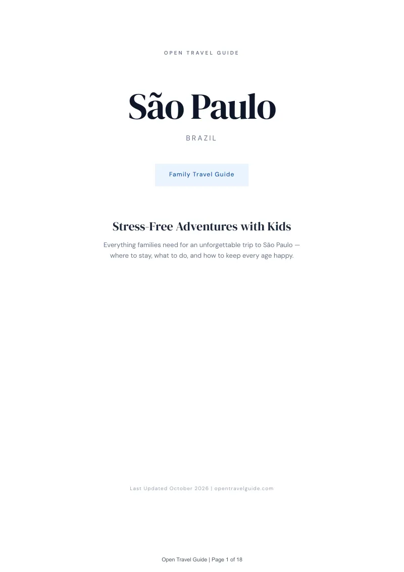 Sao Paulo Family Travel Guide: Cover