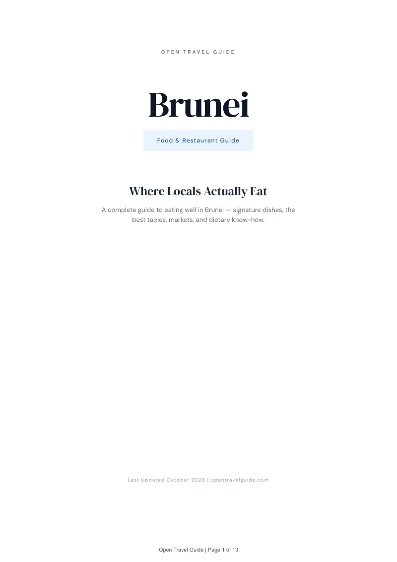 Brunei Food & Restaurant Guide: Cover