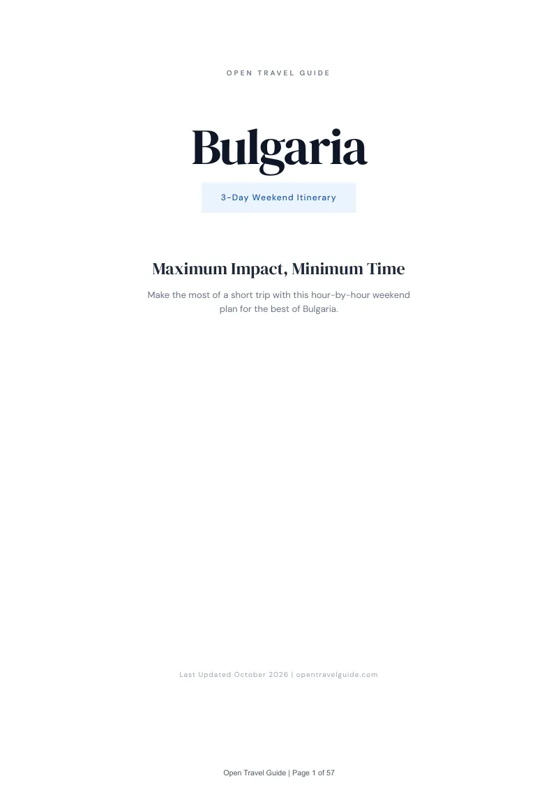 Bulgaria 3-Day Weekend Itinerary: Cover