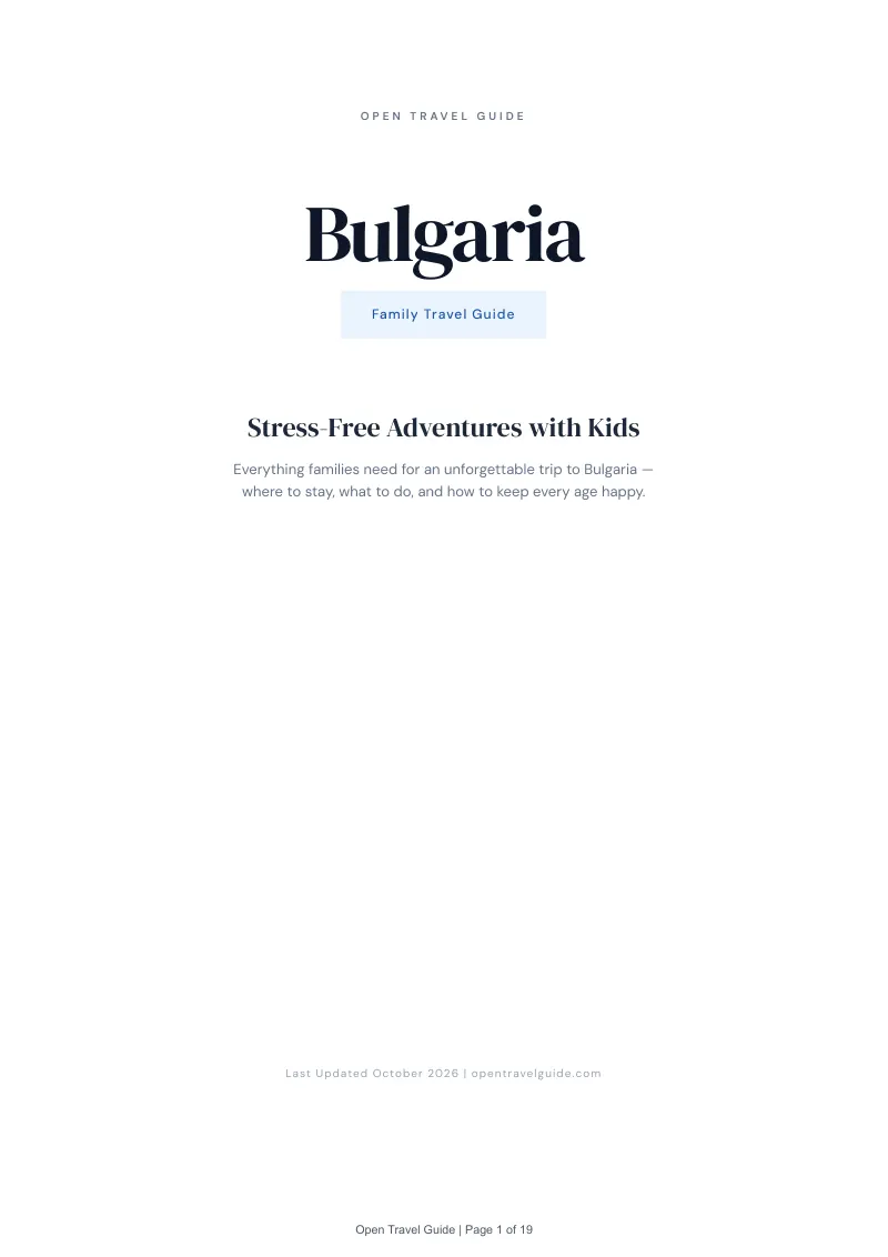 Bulgaria Family Travel Guide: Cover