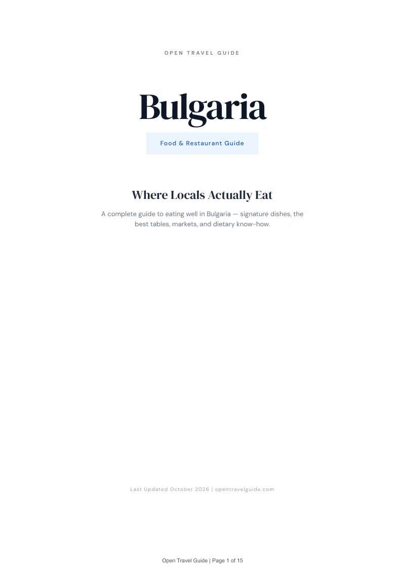 Bulgaria Food & Restaurant Guide: Cover