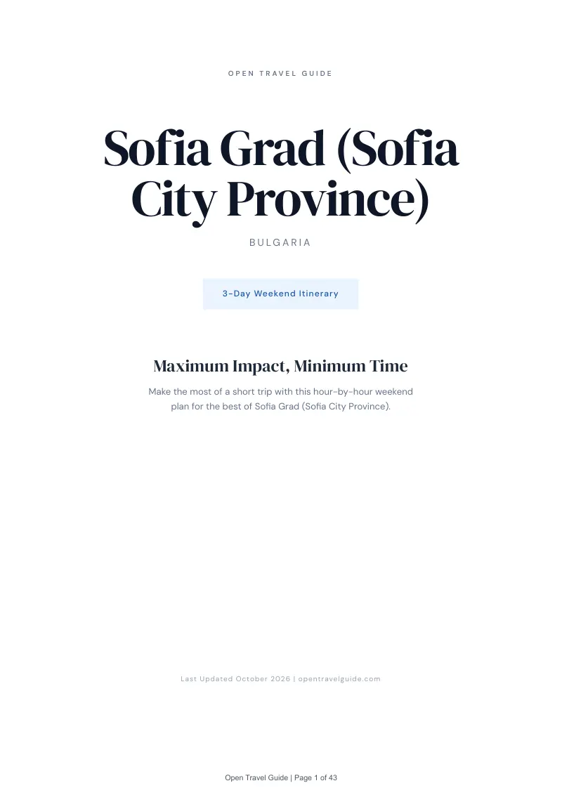 Sofia Grad 3-Day Weekend Itinerary: Cover