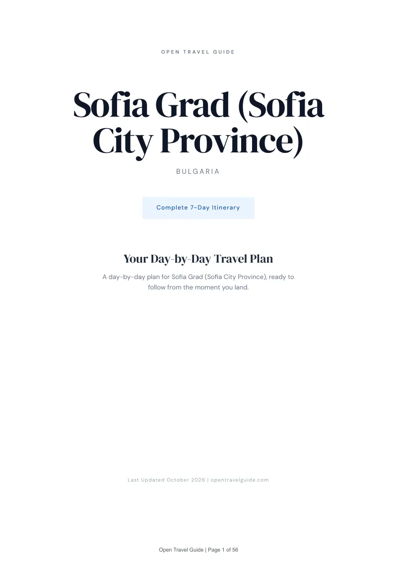 Sofia Grad 7-Day Itinerary: Cover