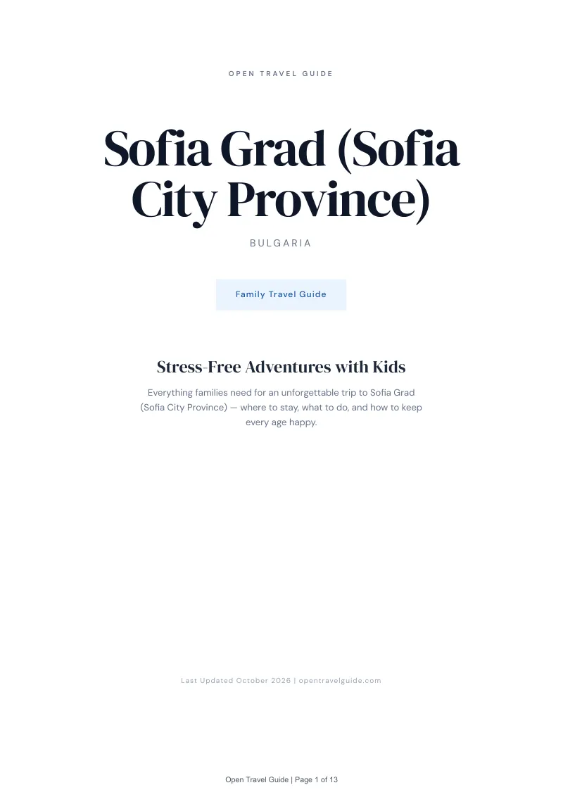 Sofia Grad Family Travel Guide: Cover