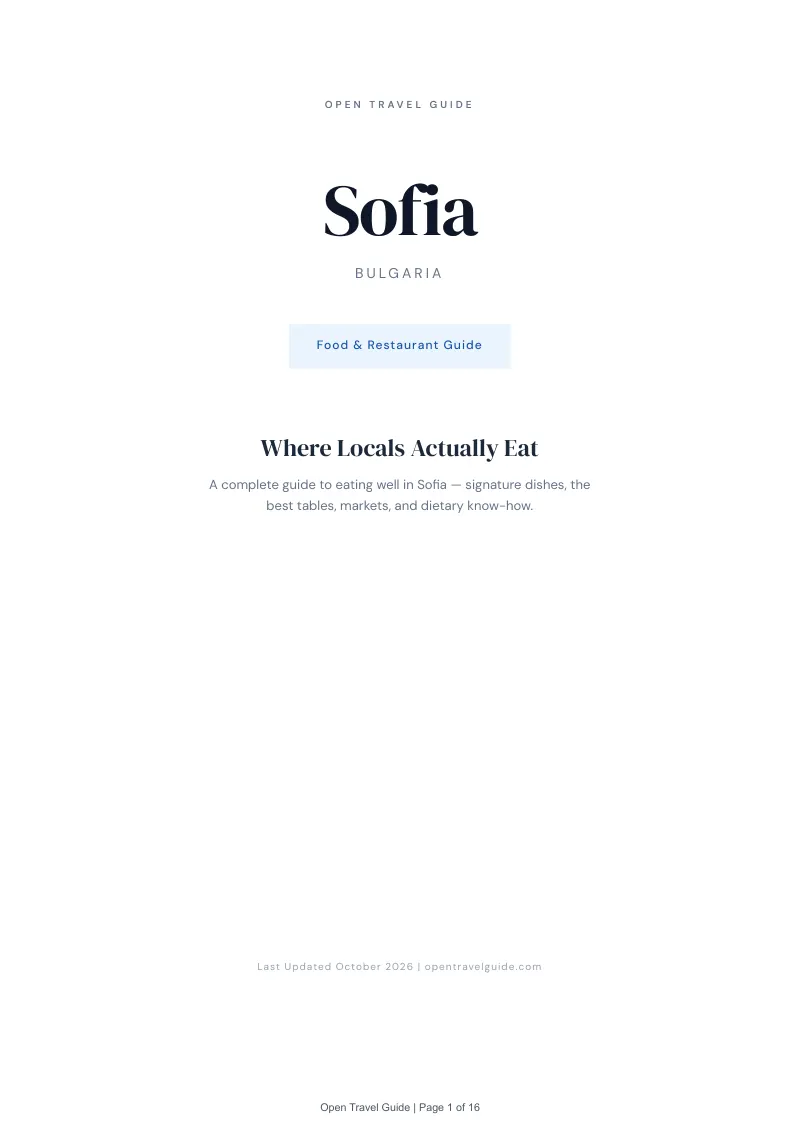 Sofia Food & Restaurant Guide: Cover