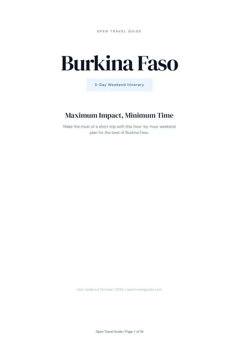 Burkina Faso 3-Day Weekend Itinerary: Cover