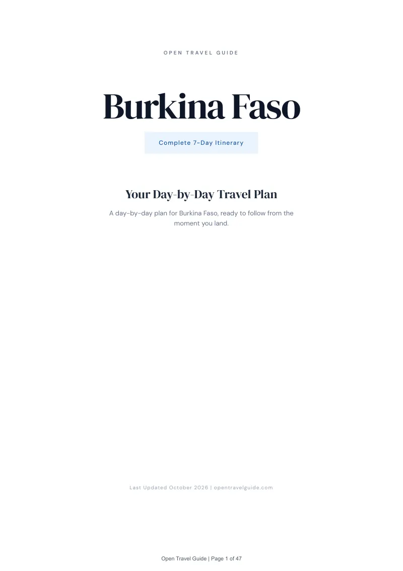 Burkina Faso 7-Day Itinerary: Cover