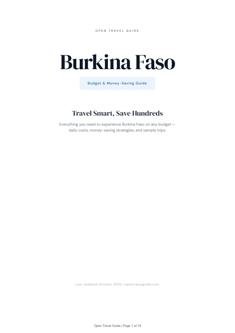 Burkina Faso Budget & Money-Saving Guide: Cover