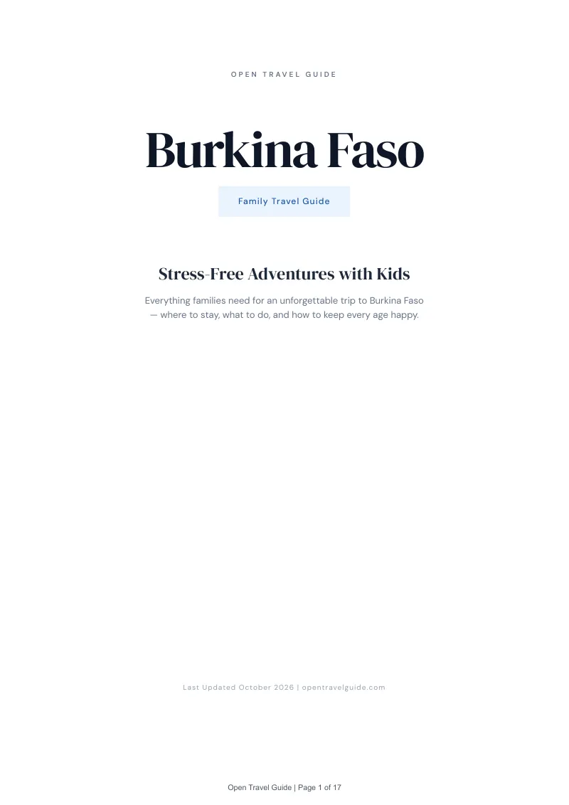 Burkina Faso Family Travel Guide: Cover